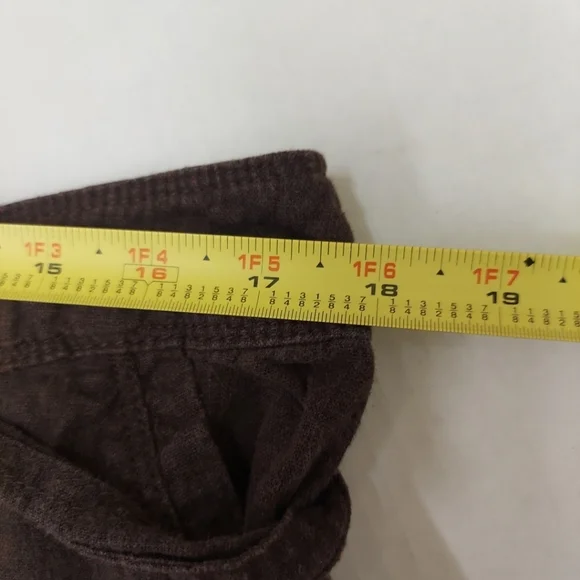 St Johns Bay Capris Linen Blend Capris Womens 14 Brown Drawstring Shorts - Picture 7 of 11